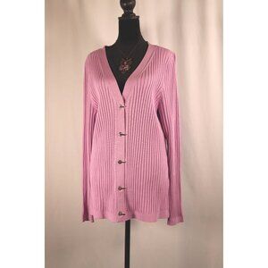White Black House Market by Ribbed Metal Toggle Sweater Cardigan‎ Purple Size XL